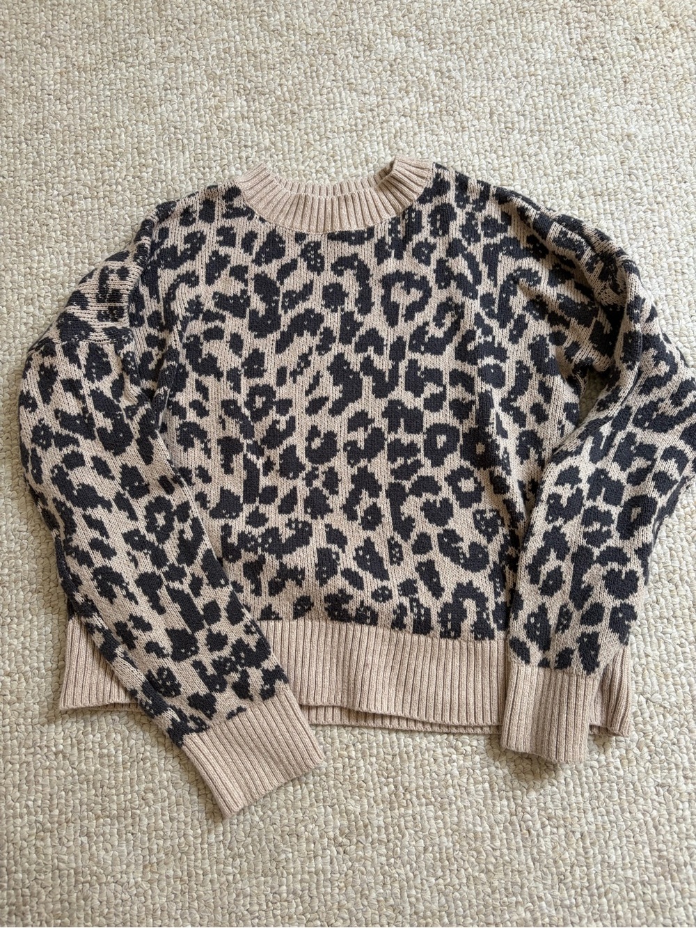 Abercrombie kids Leopard Print Crewneck Sweater